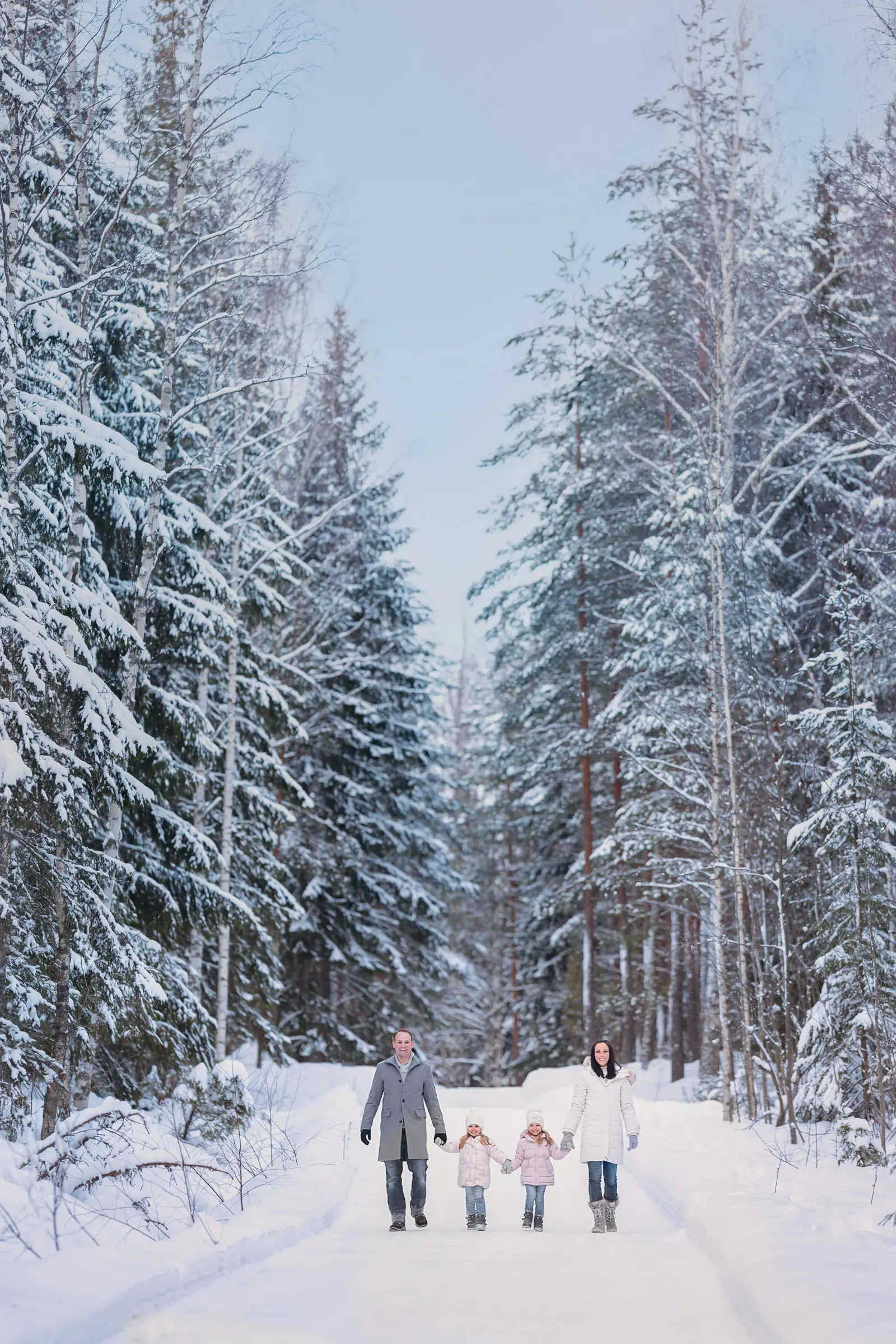 winter family portrait in Lapland