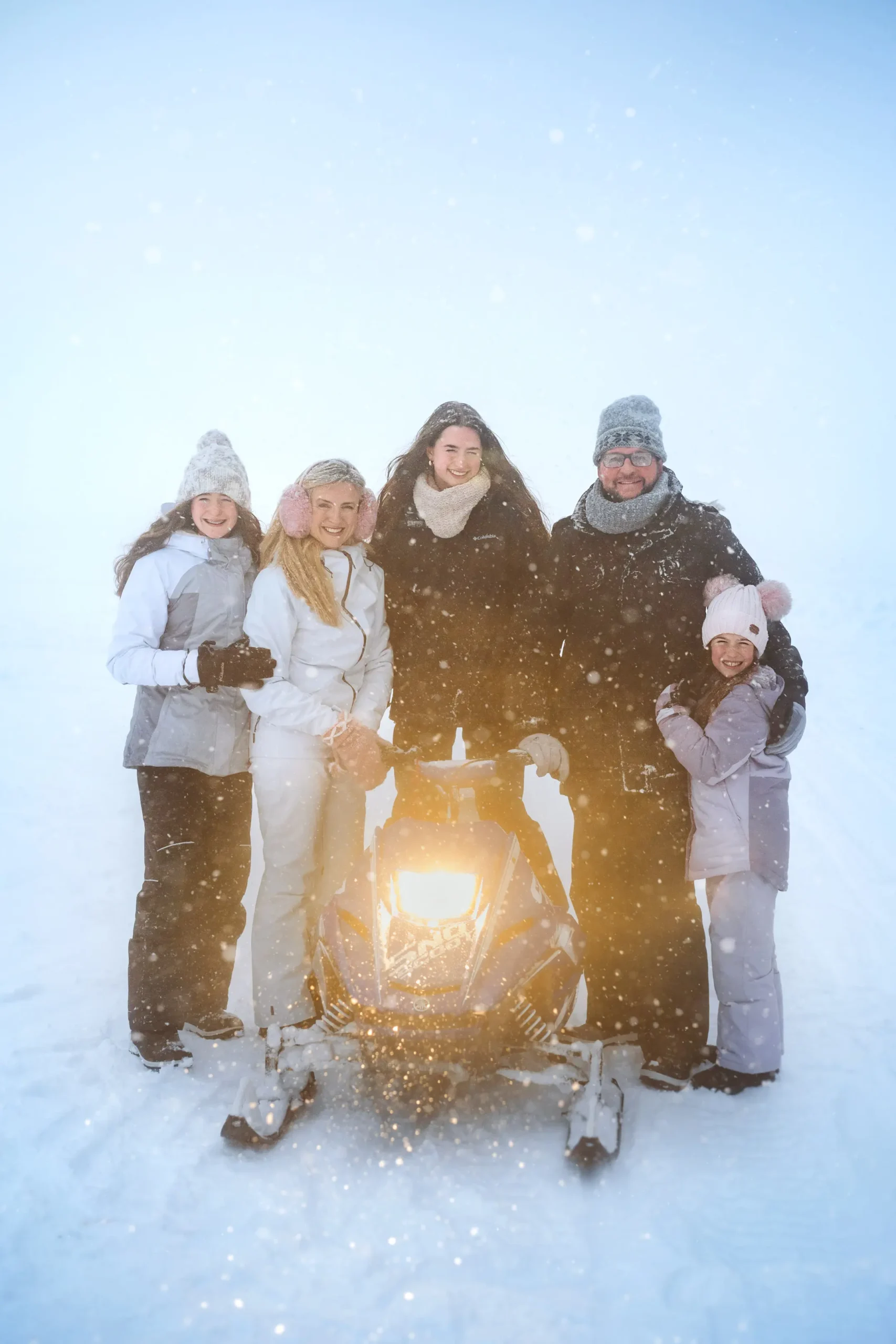 snowmobile Lapland family photoshoot adventure