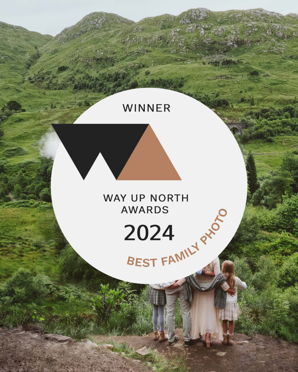 Niki Strbian family portrait in Glencoe Scotland winner of Way Up North Awards 2024