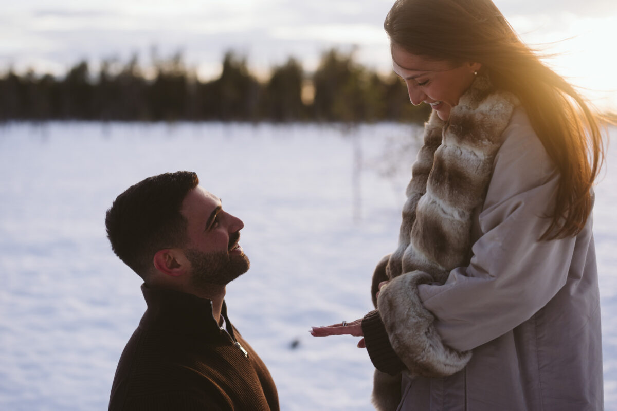 surprise proposal in Finnish Lapland Levi 2